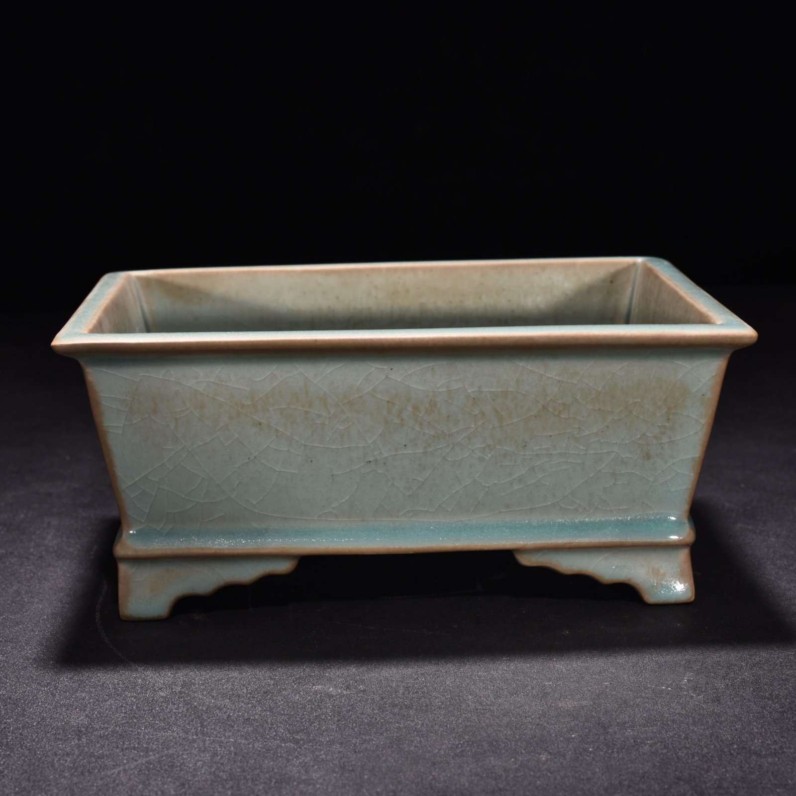 Song Dynasty Ru kiln A square azure glaze burner
