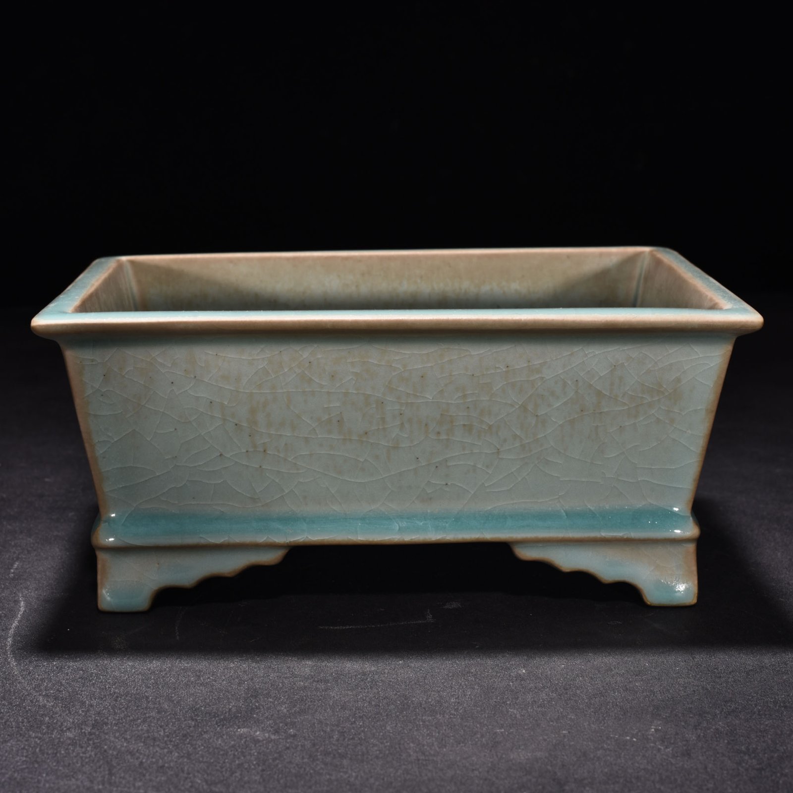 Song Dynasty Ru kiln A square azure glaze burner