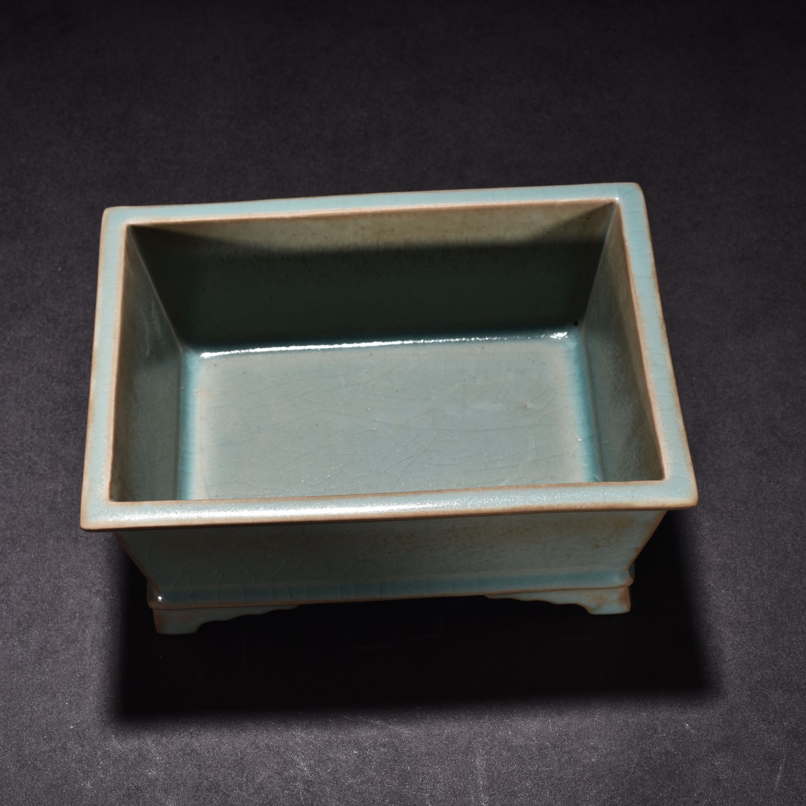 Song Dynasty Ru kiln A square azure glaze burner