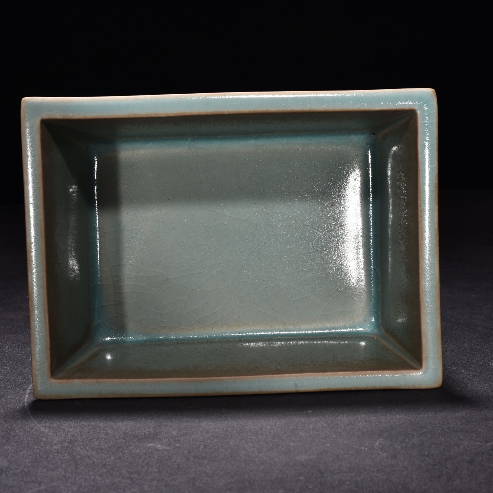 Song Dynasty Ru kiln A square azure glaze burner