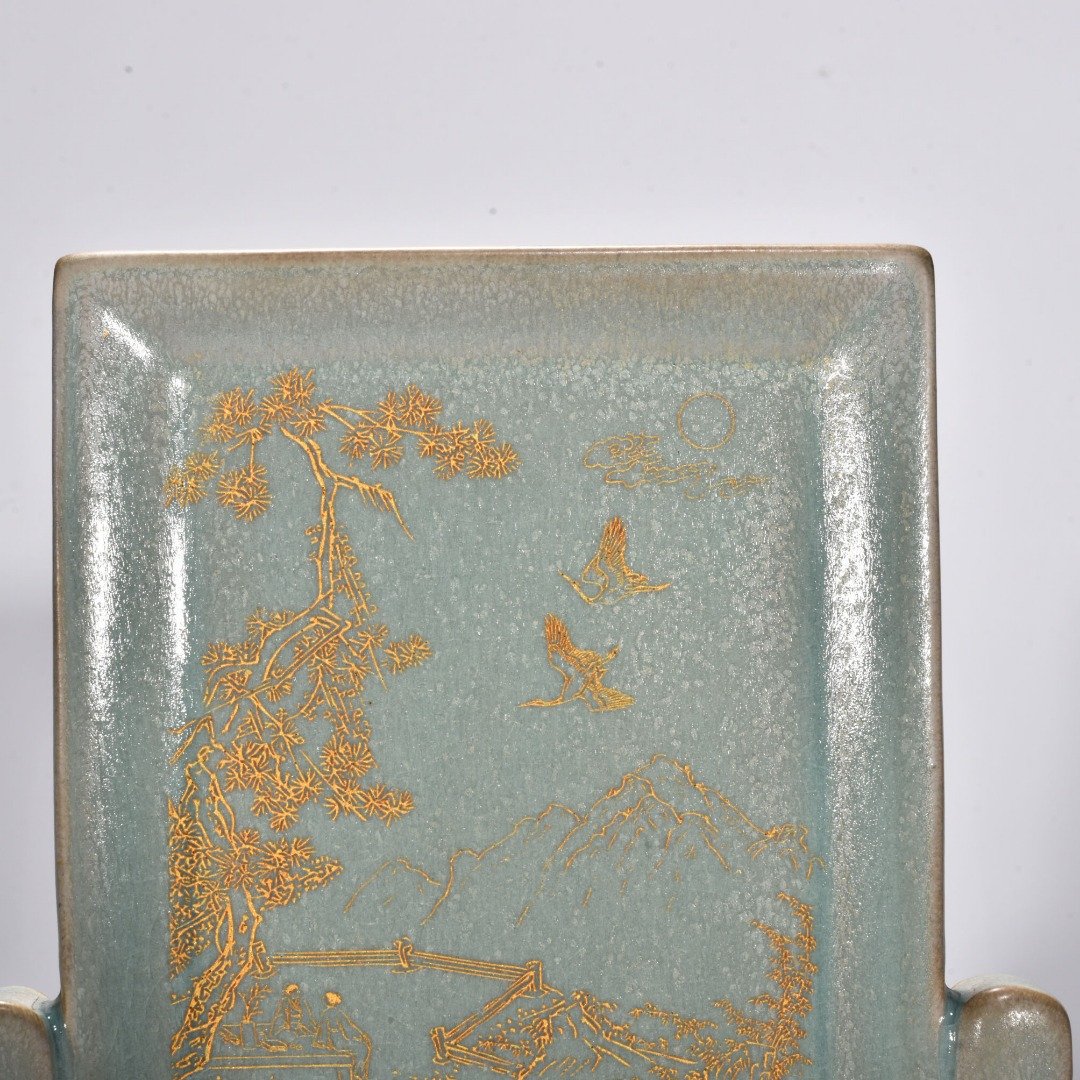 Song Dynasty Ru kiln azure glaze landscape