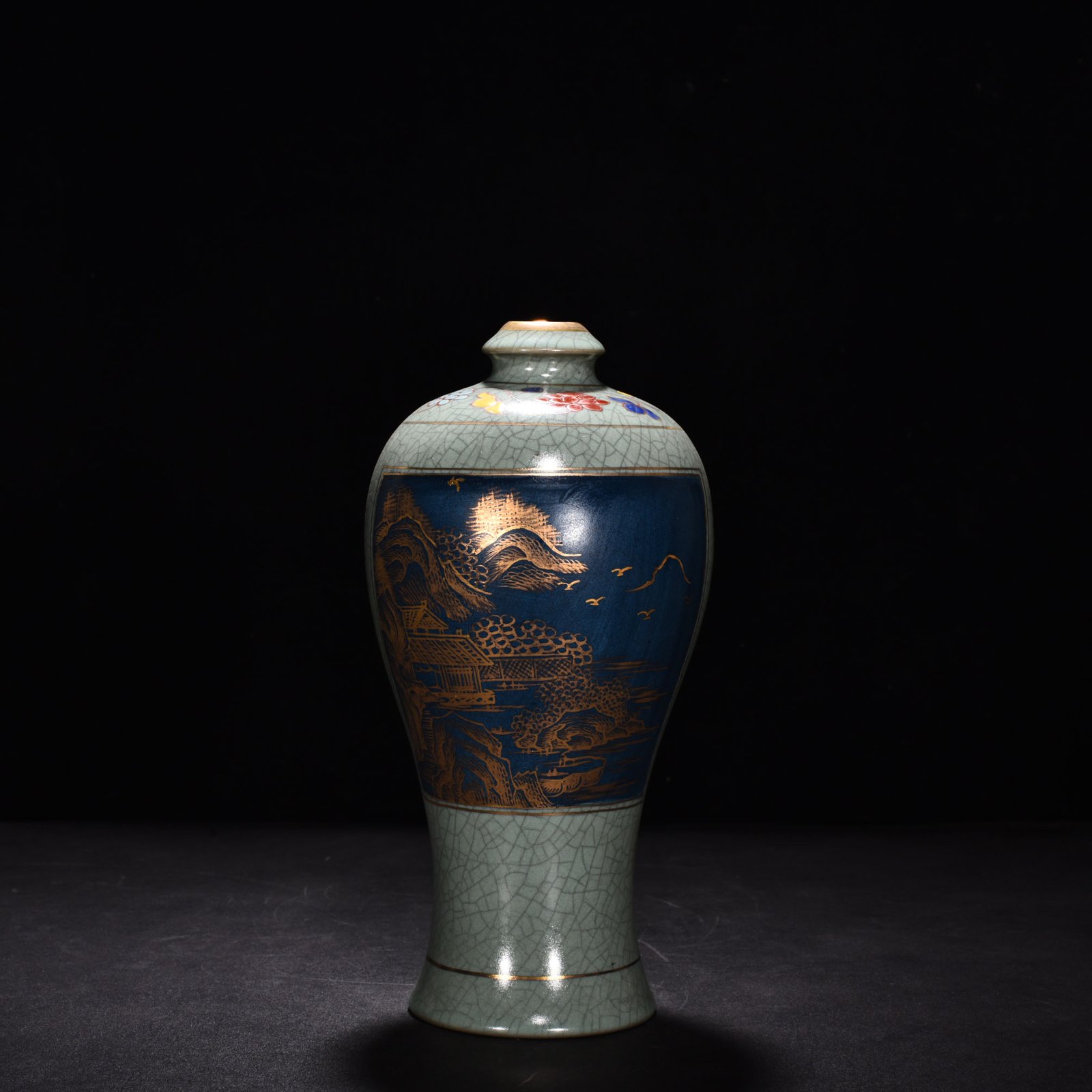 Song Dynasty Ru kiln azure glaze plum vase