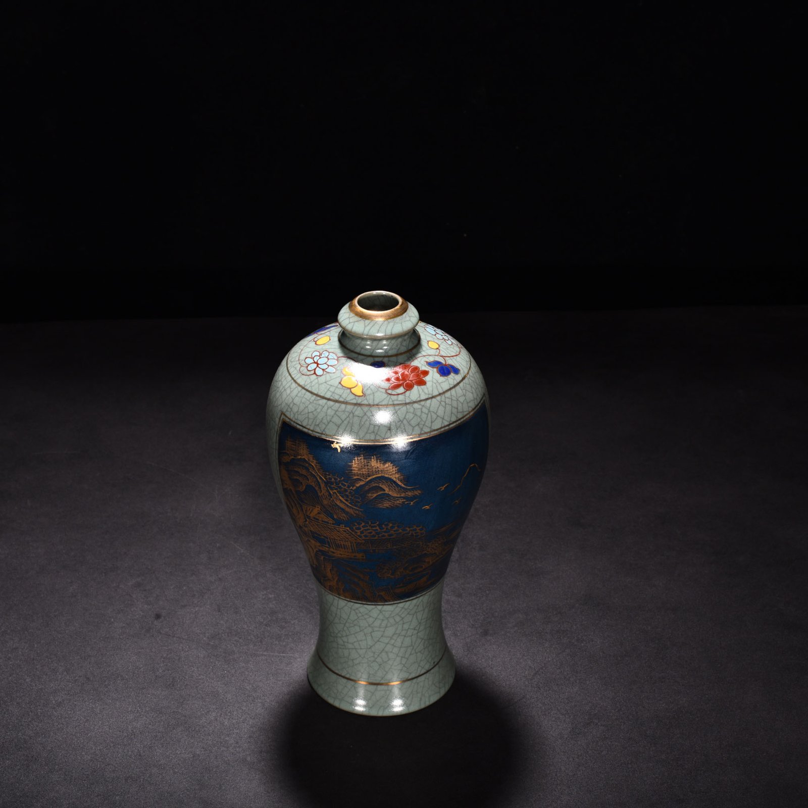 Song Dynasty Ru kiln azure glaze plum vase