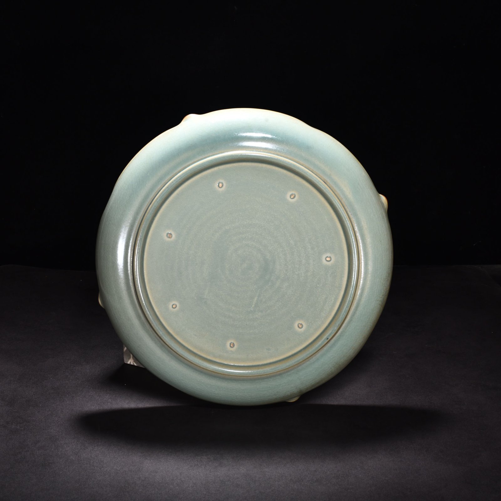 Song Dynasty Ru kiln azure glazed mouth plate