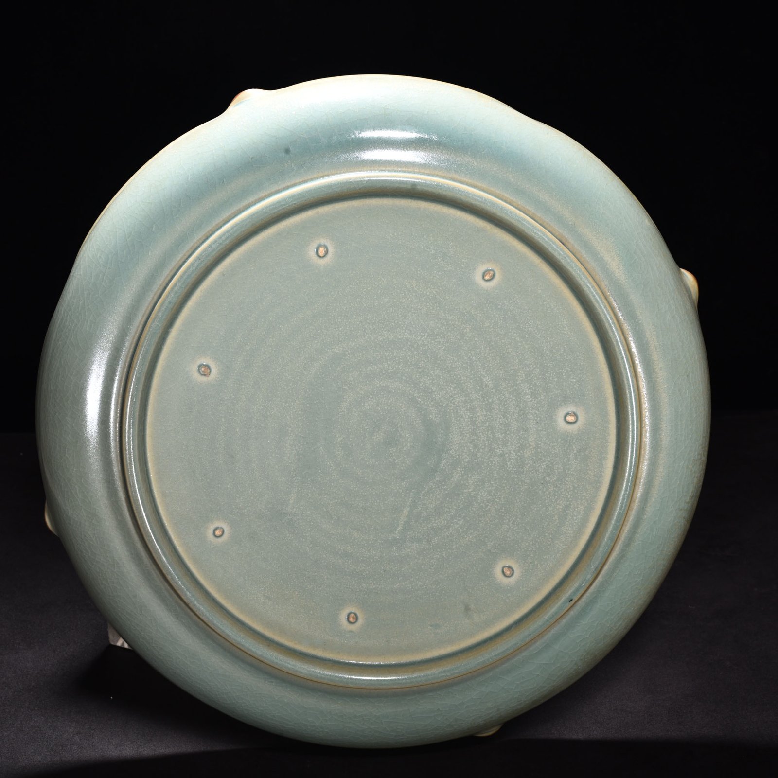 Song Dynasty Ru kiln azure glazed mouth plate