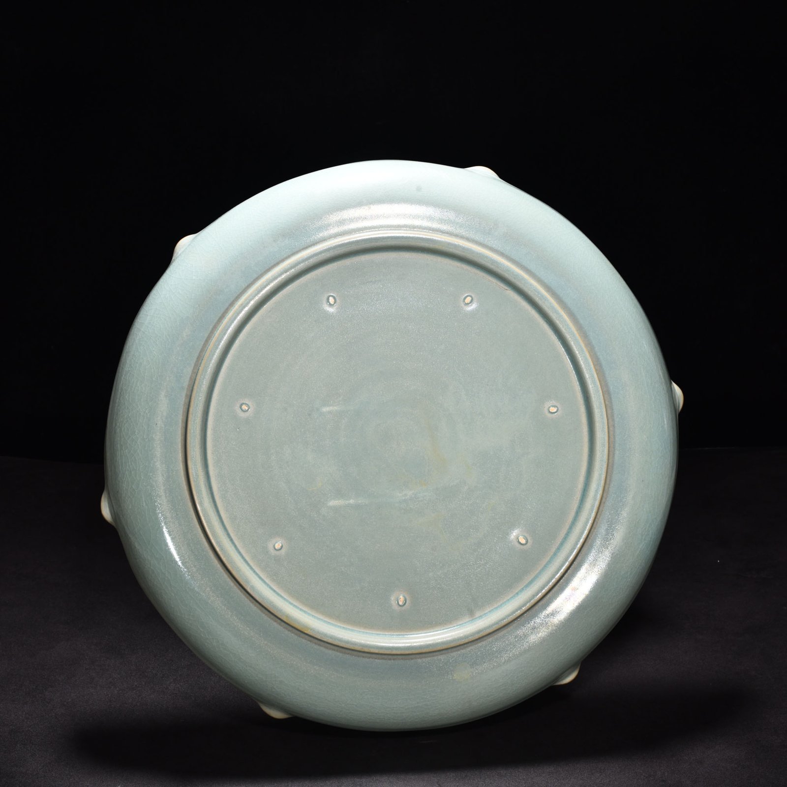 Song Dynasty Ru kiln azure glaze mouth plate