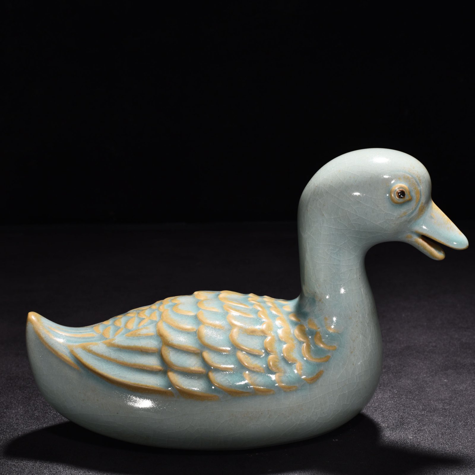 Song Dynasty Ru Kiln azure glaze mandarin duck