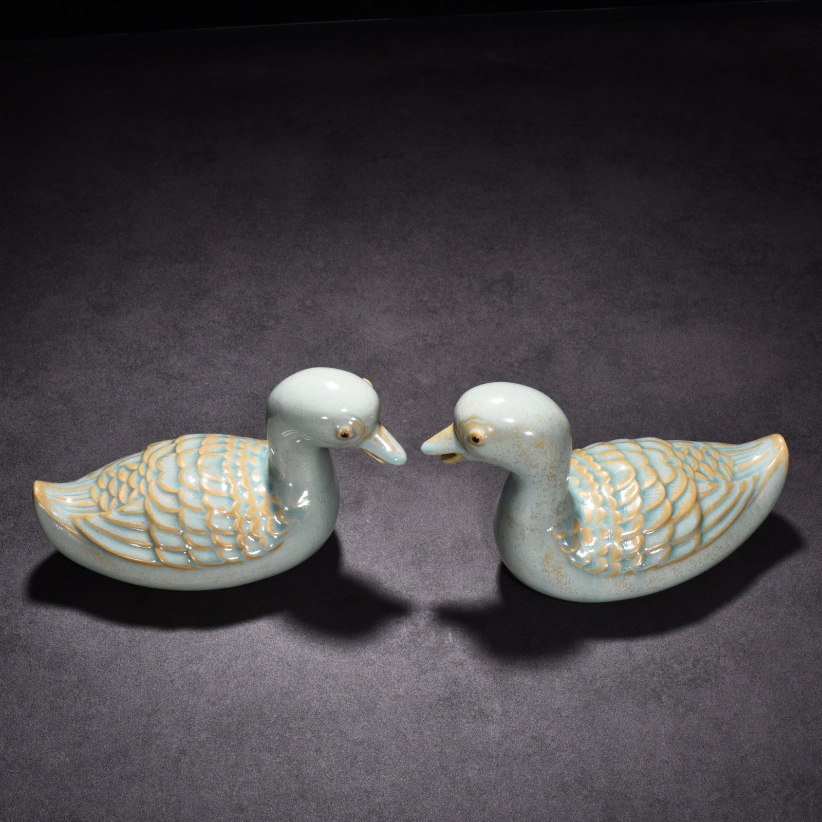 Song Dynasty Ru Kiln azure glaze mandarin duck