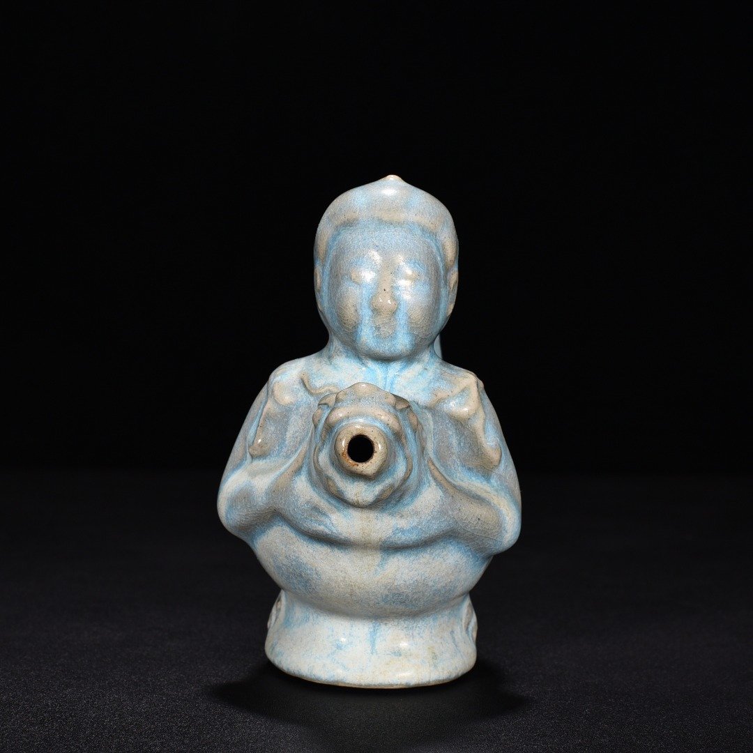 Song Dynasty Jun Ru sky blue glaze fish dragon inkstone