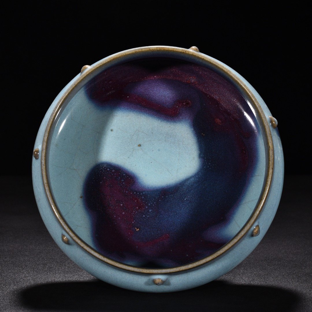 Song Dynasty Jun Kiln Sky Blue Glazed Drum Nail Washer