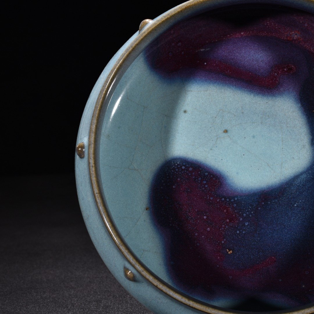 Song Dynasty Jun Kiln Sky Blue Glazed Drum Nail Washer