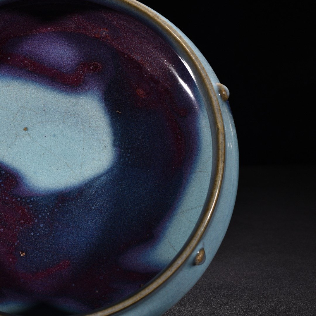 Song Dynasty Jun Kiln Sky Blue Glazed Drum Nail Washer