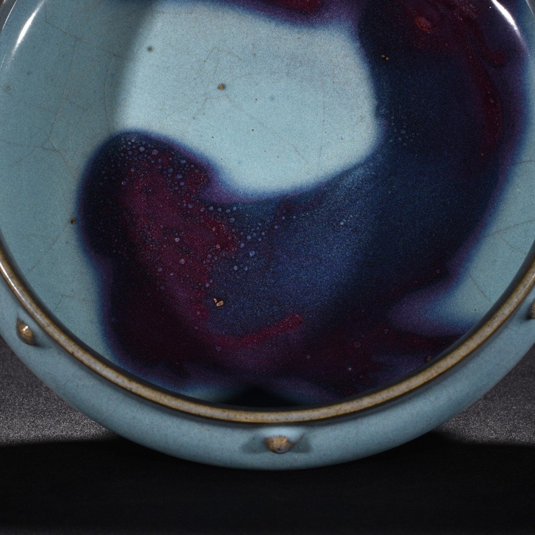 Song Dynasty Jun Kiln Sky Blue Glazed Drum Nail Washer