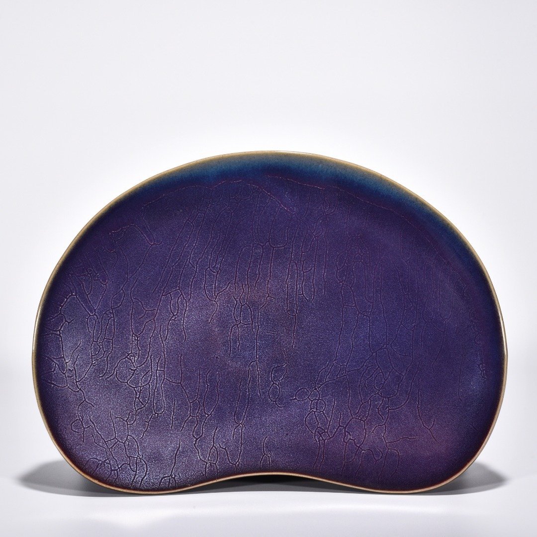 Song Dynasty Jun kiln obsidian rose purple glaze pillow box