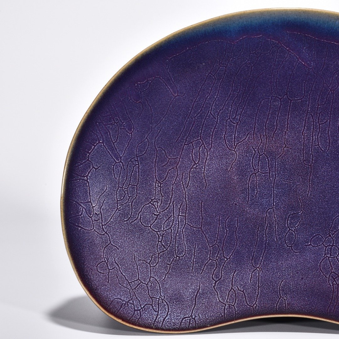 Song Dynasty Jun kiln obsidian rose purple glaze pillow box