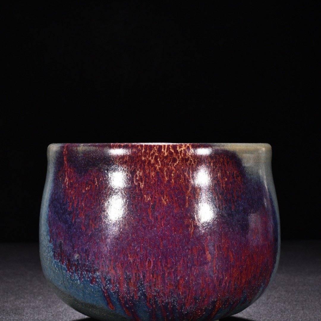 Song Dynasty Jun kiln obsidian rose purple glaze Arhat bowl