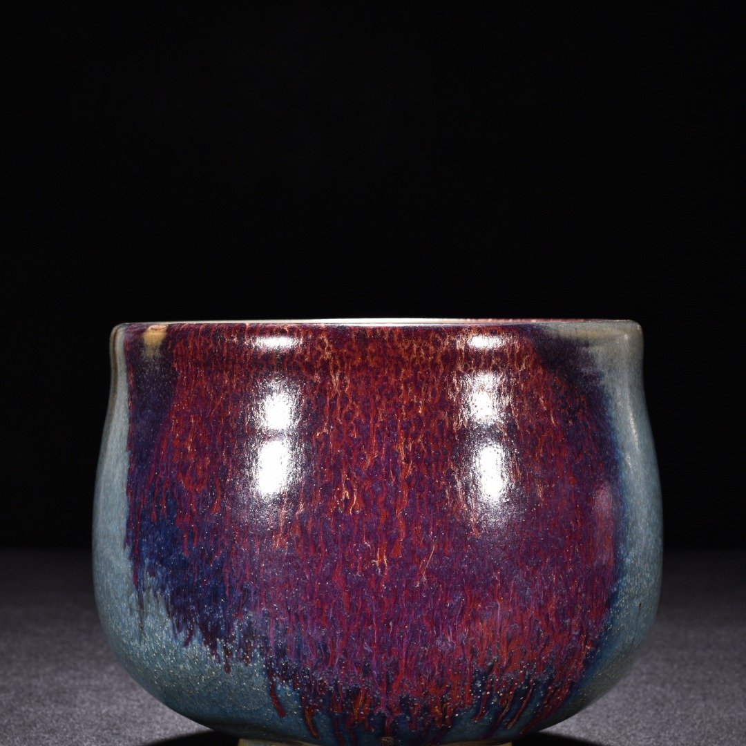Song Dynasty Jun kiln obsidian rose purple glaze Arhat bowl
