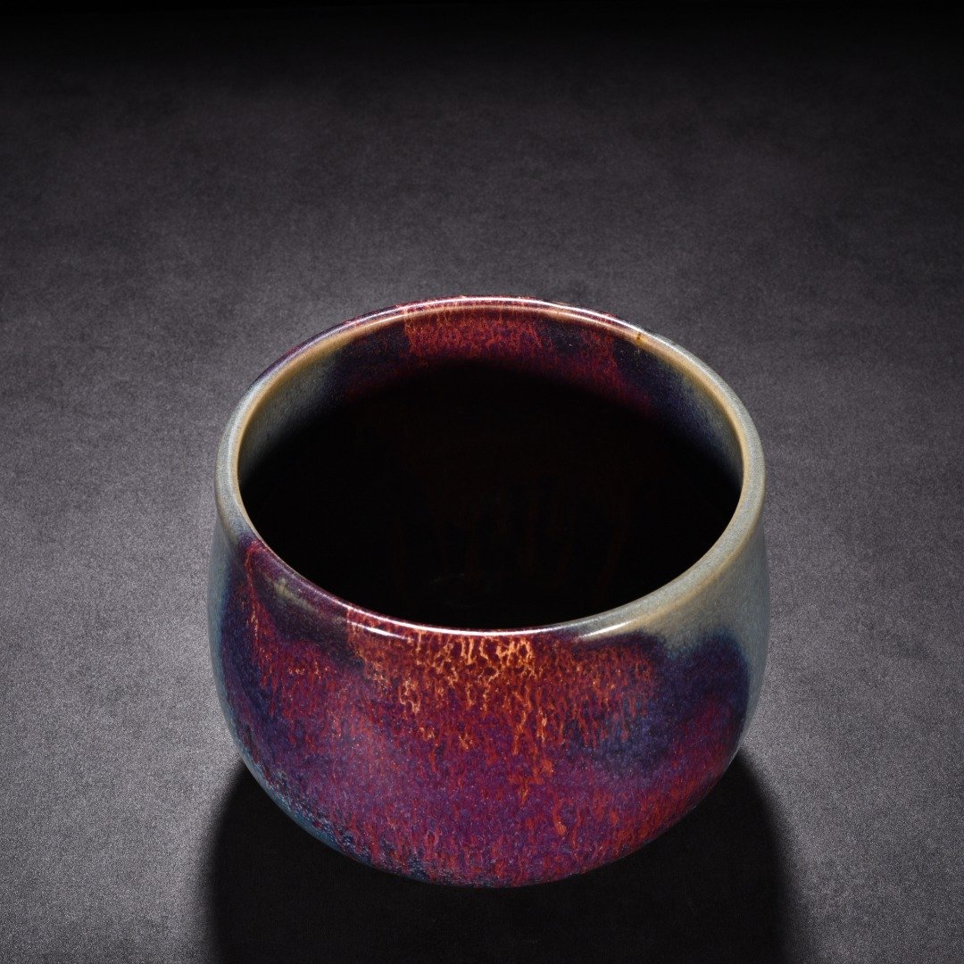 Song Dynasty Jun kiln obsidian rose purple glaze Arhat bowl