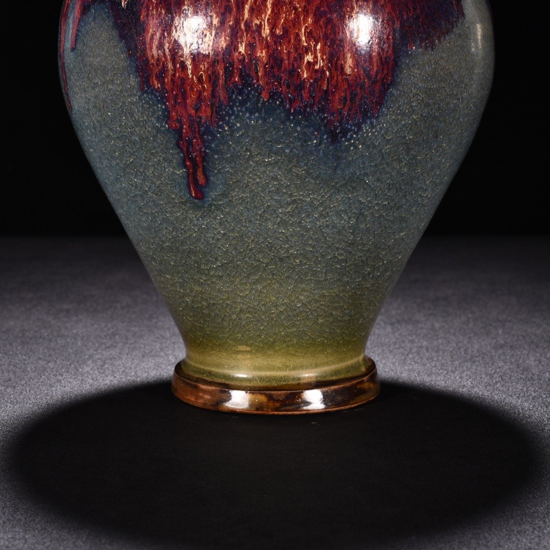 Song Dynasty Jun kiln obsidian rose red glaze jar