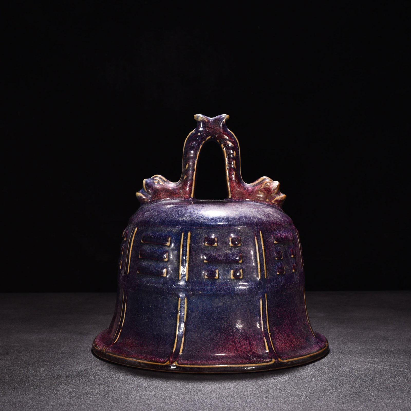 Song dynasty Jun Kiln Rose Purple Glaze Bagua Pattern Golden Bell