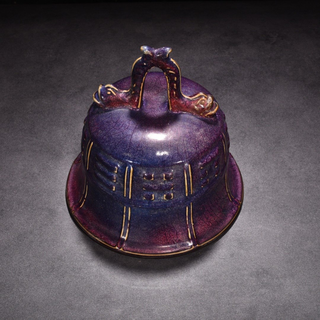 Song dynasty Jun Kiln Rose Purple Glaze Bagua Pattern Golden Bell