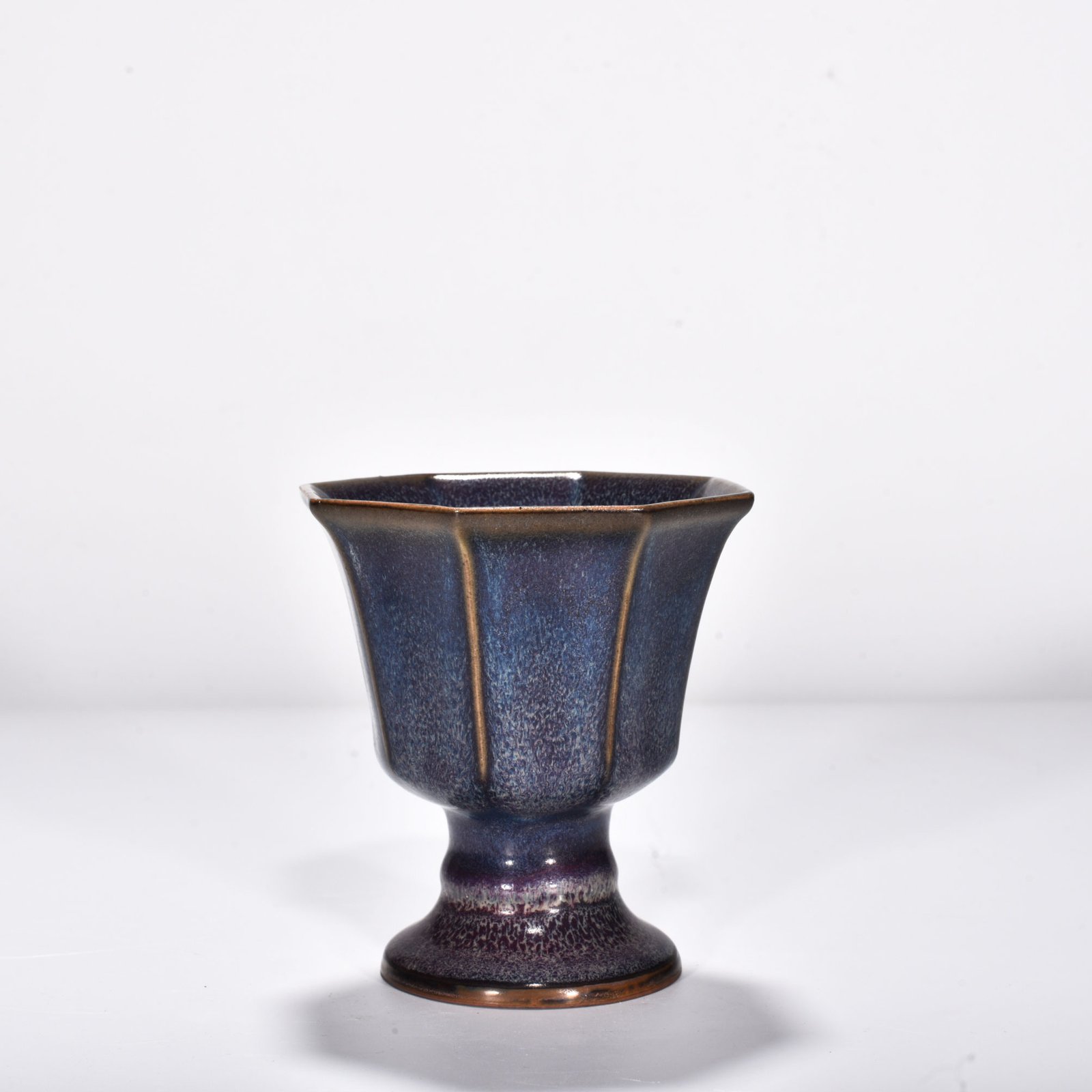 Song Dynasty Jun Kiln Rose Purple Glaze Octagonal Goblet