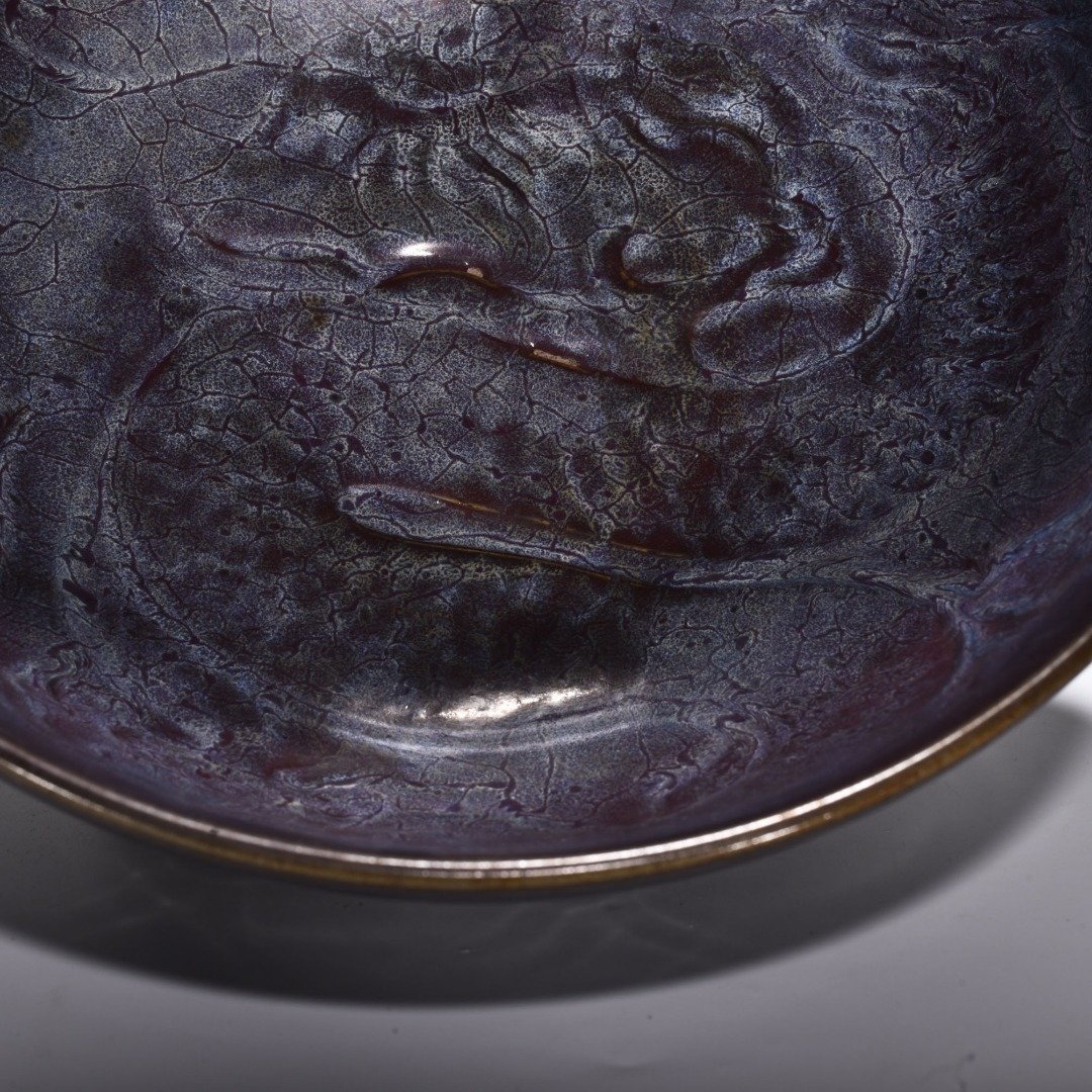 Song Dynasty Jun kiln rose purple glaze banana leaf bowl