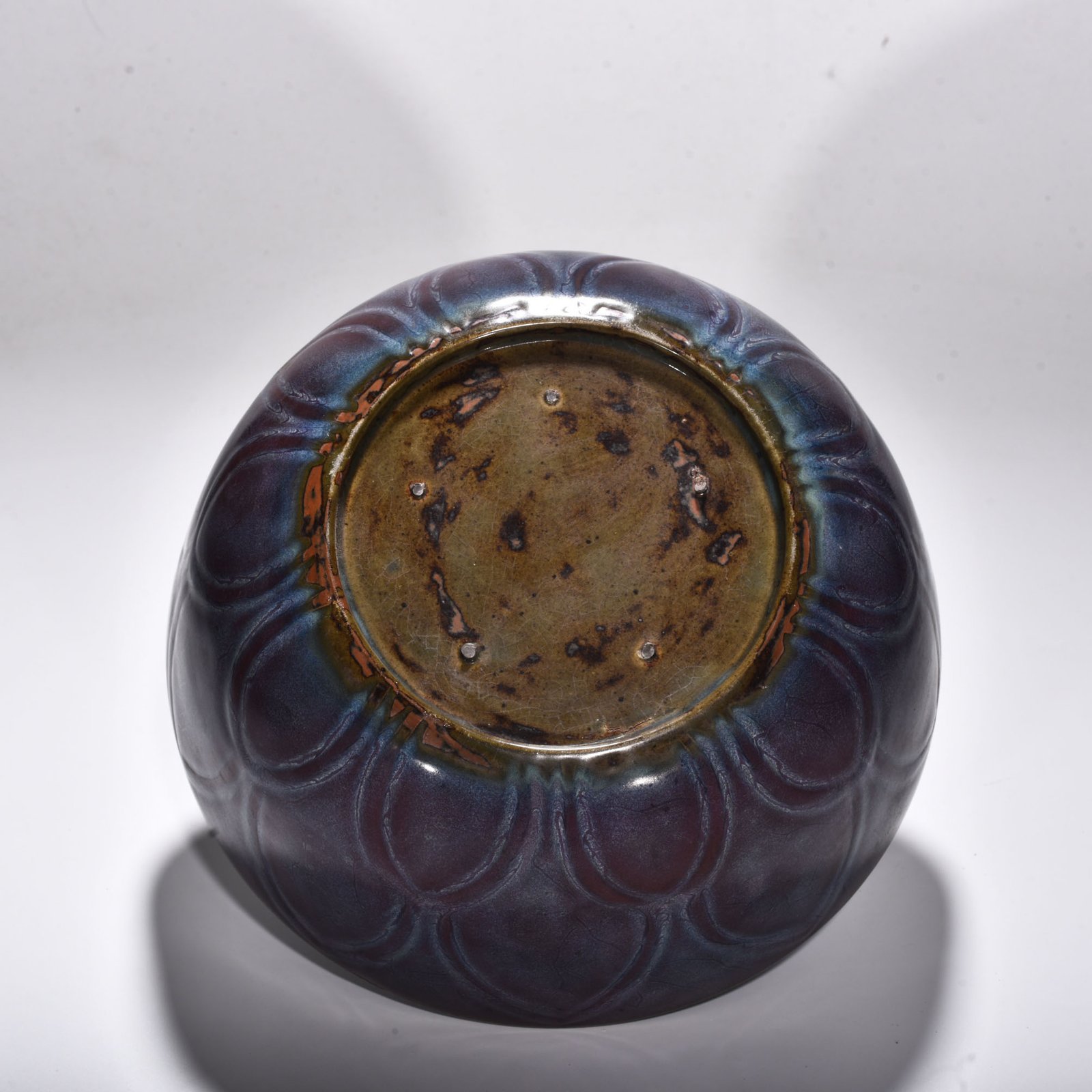Song Dynasty Jun kiln rose purple glaze banana leaf bowl
