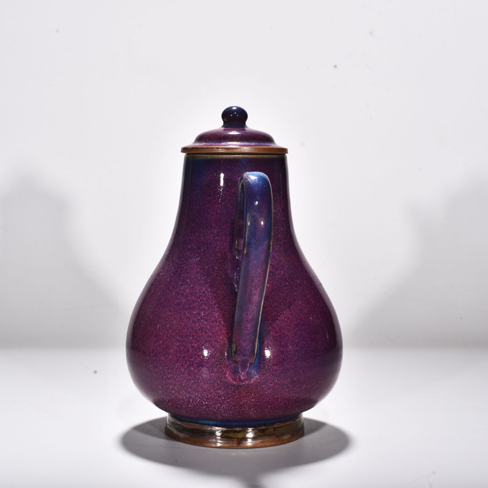 Song Dynasty Jun kiln rose purple glaze apricot round teapot