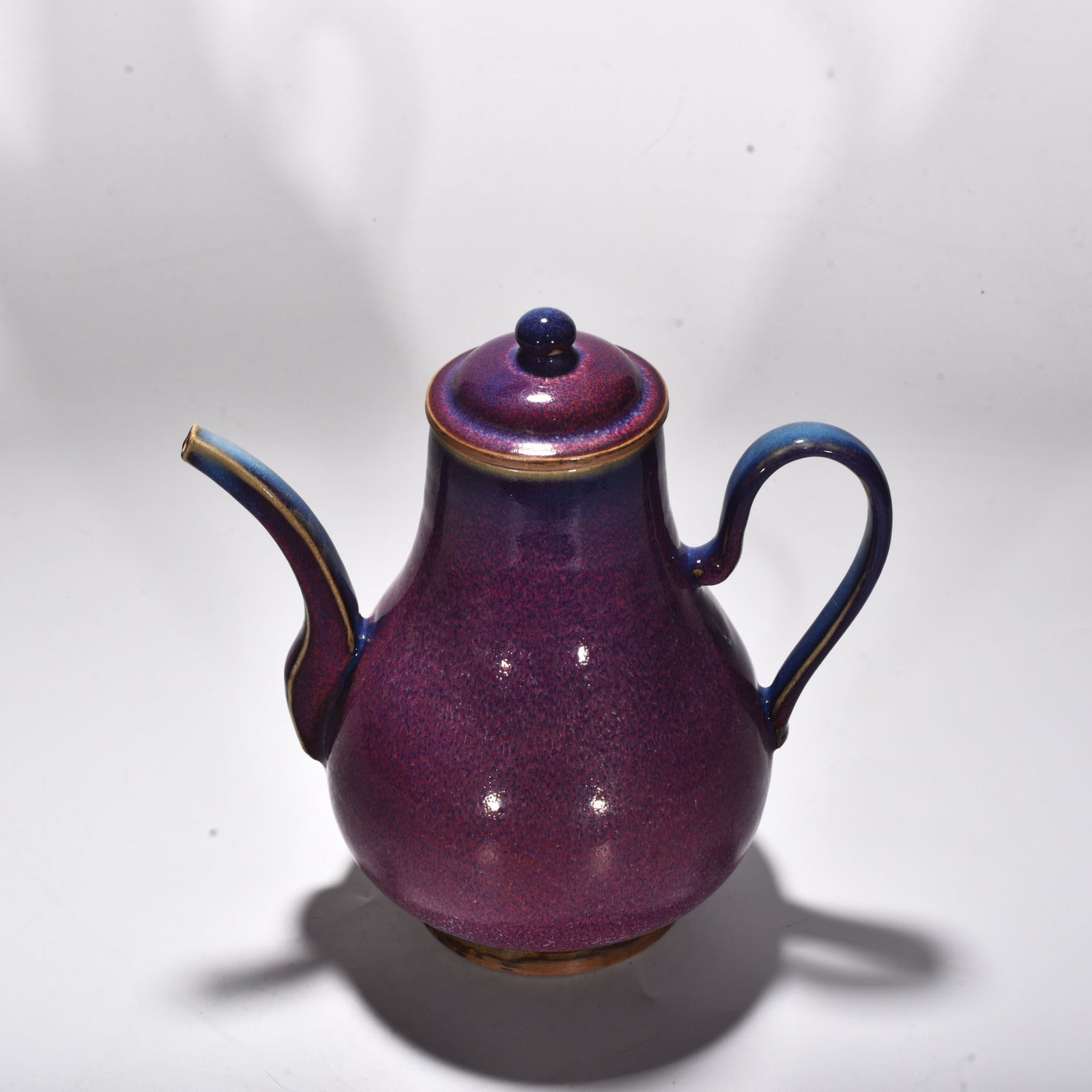 Song Dynasty Jun kiln rose purple glaze apricot round teapot