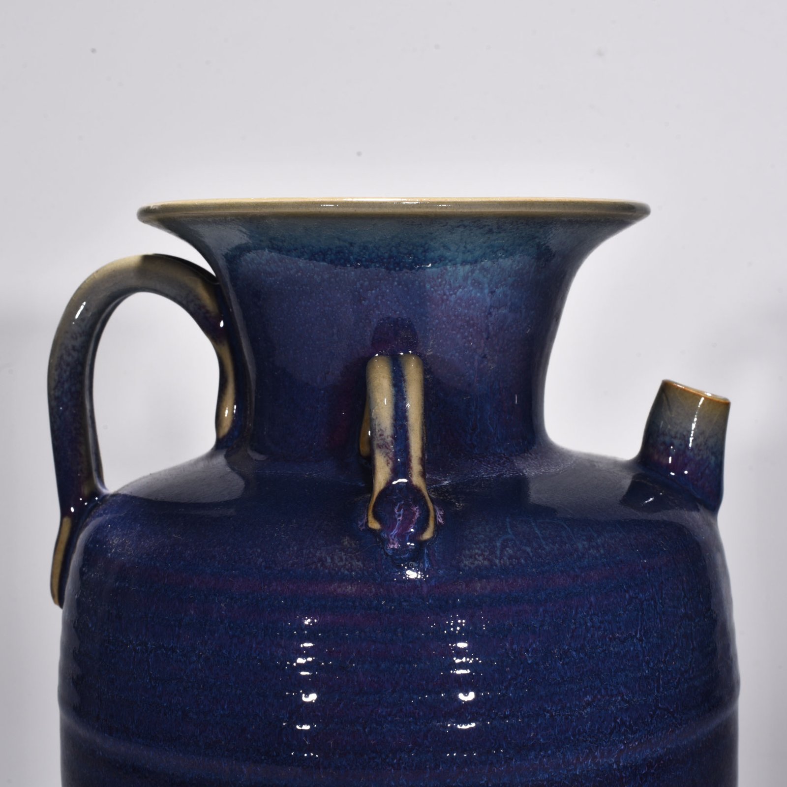 Song Dynasty Jun kiln rose purple glaze dazzling pattern ewer