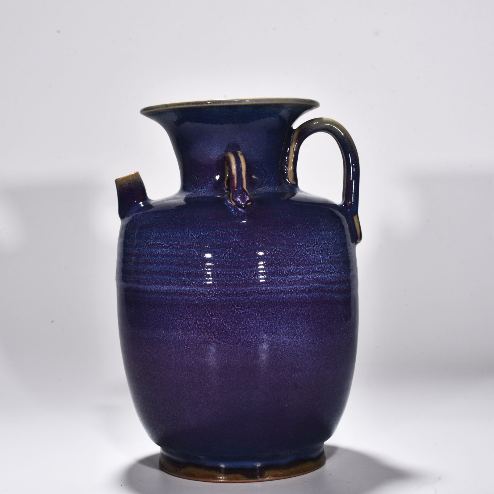 Song Dynasty Jun kiln rose purple glaze dazzling pattern ewer