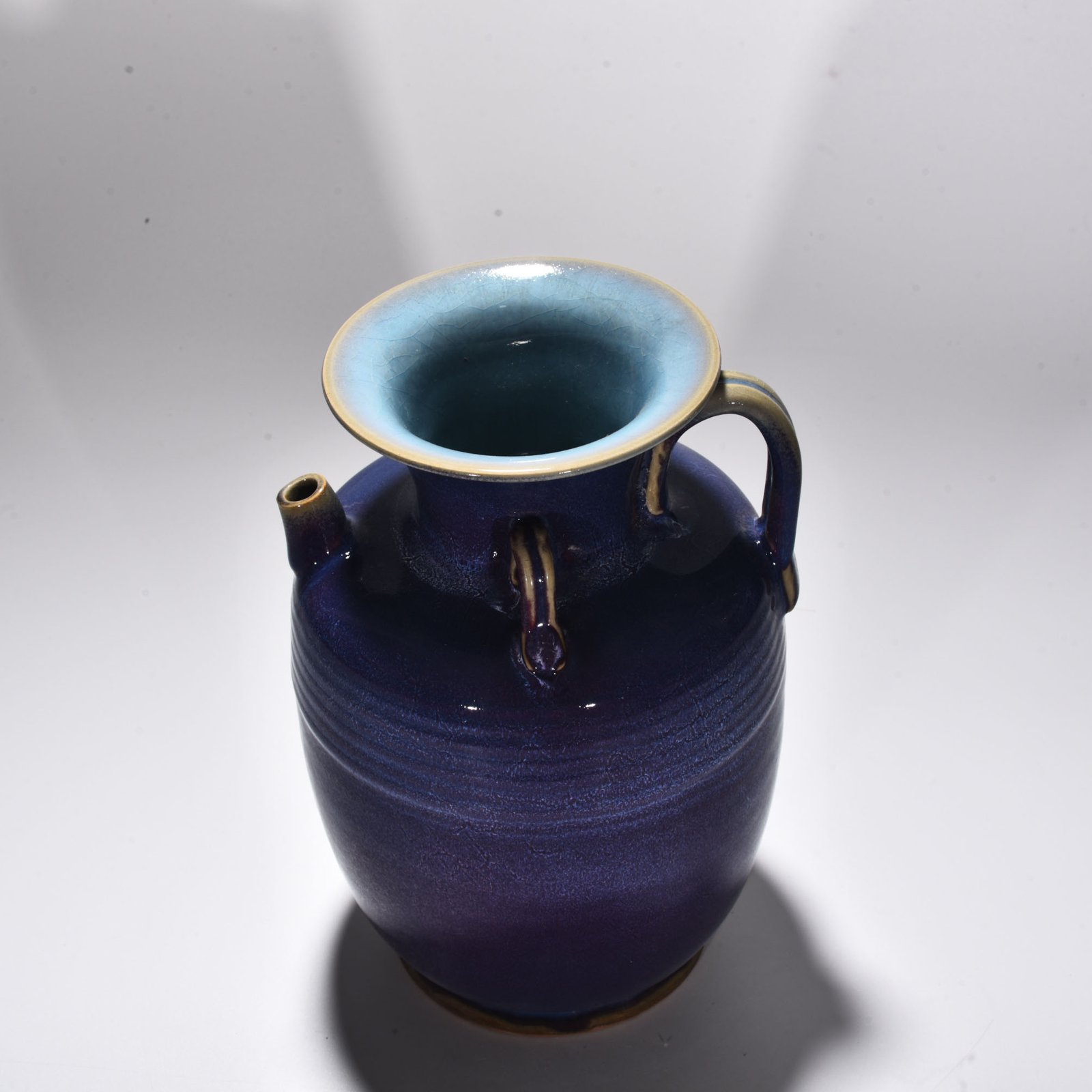 Song Dynasty Jun kiln rose purple glaze dazzling pattern ewer