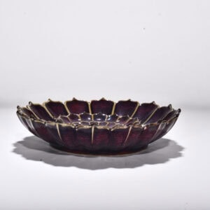 Song Dynasty Jun kiln rose purple glazed lotus petal incense insert Washer