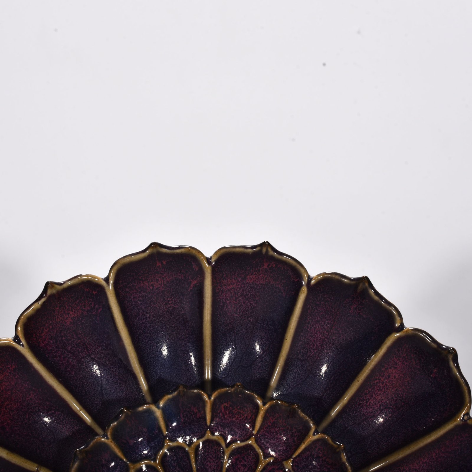 Song Dynasty Jun kiln rose purple glazed lotus petal incense insert Washer