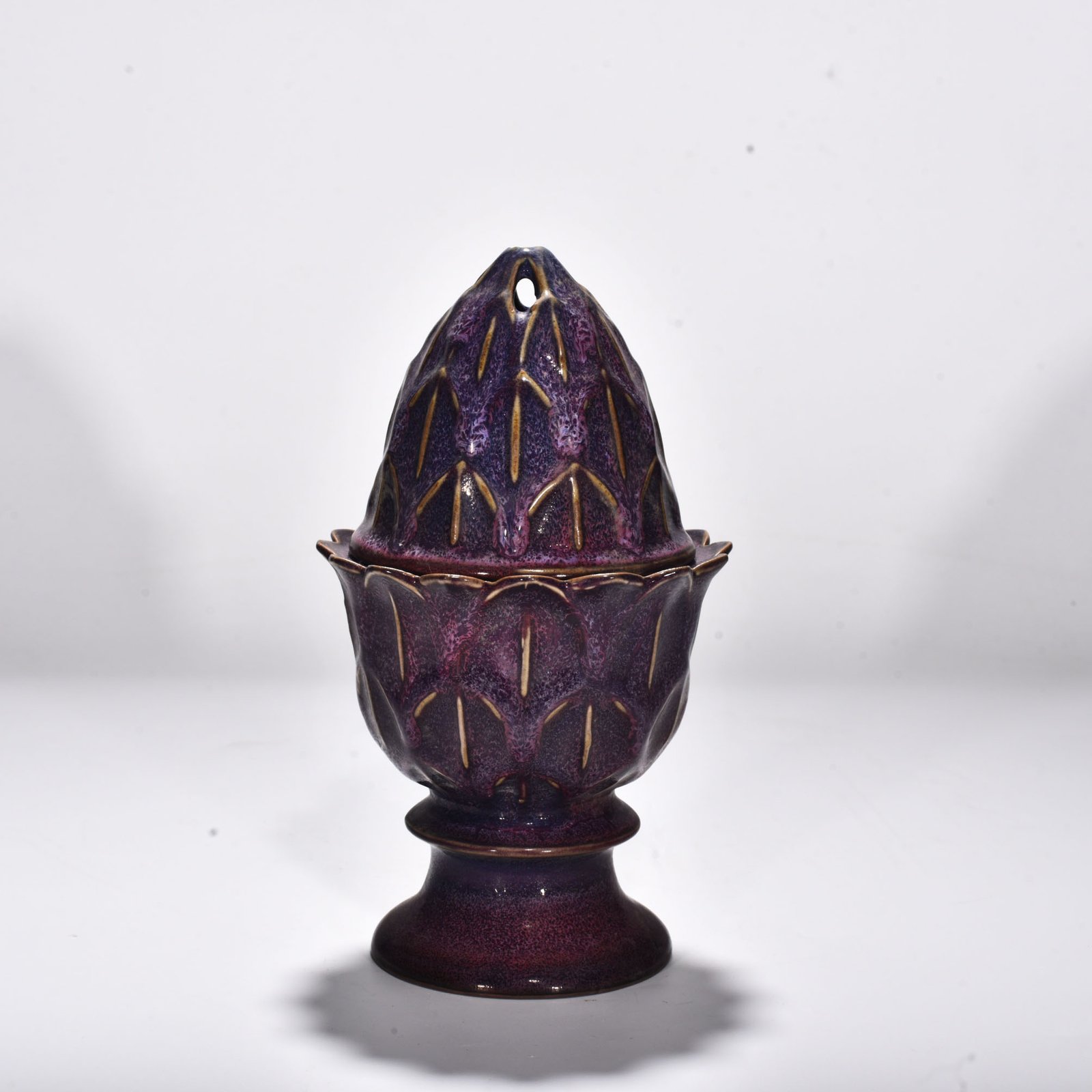 Song Dynasty Jun kiln rose purple glazed hollow smoker