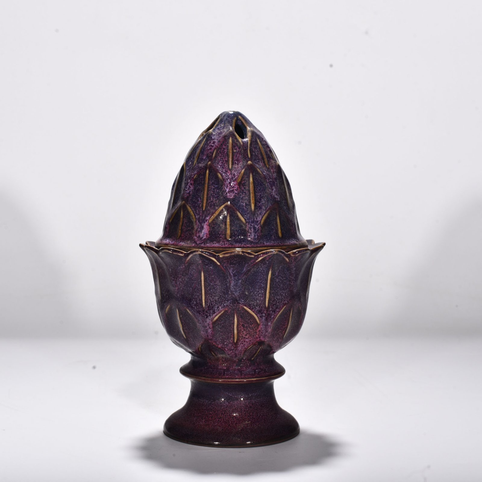 Song Dynasty Jun kiln rose purple glazed hollow smoker