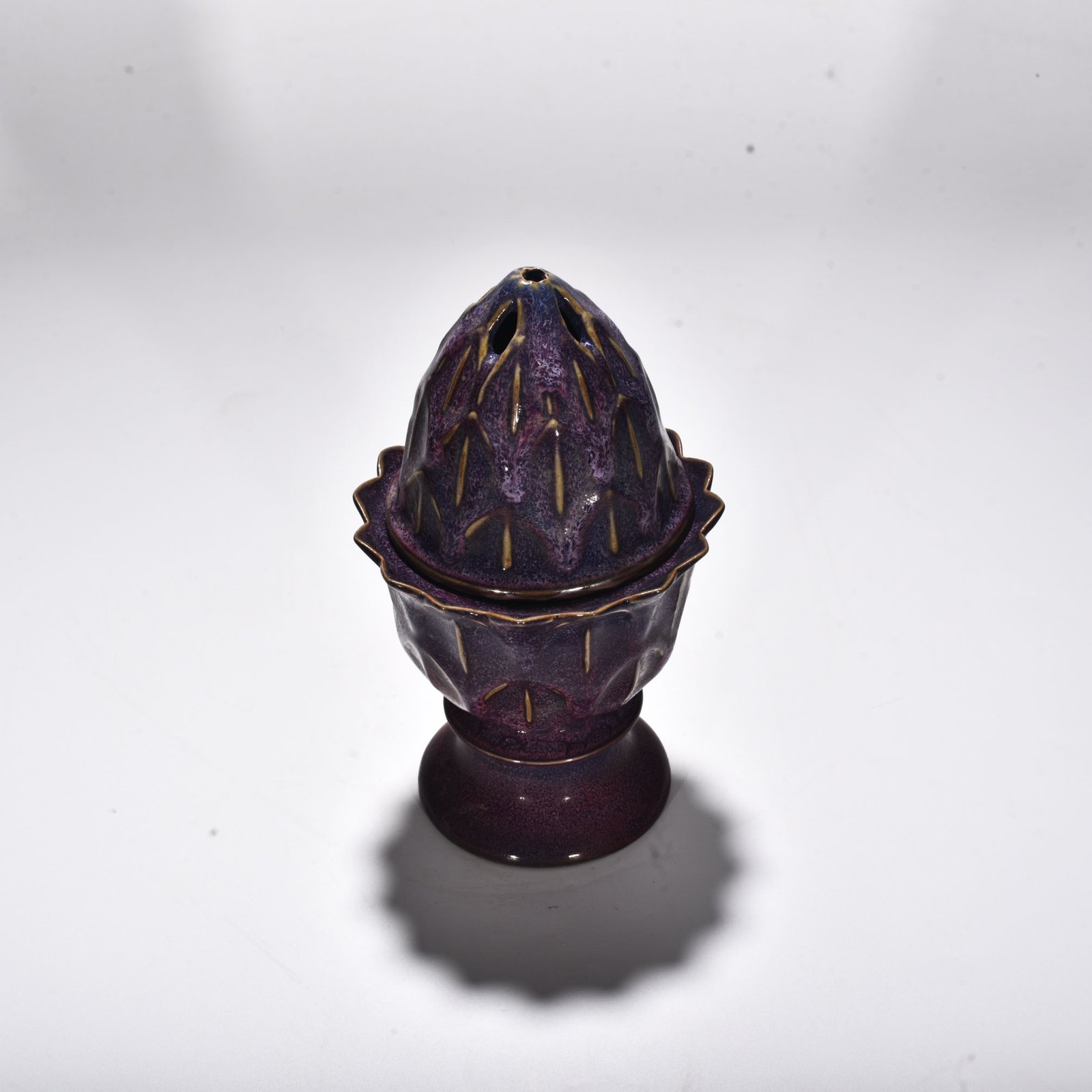 Song Dynasty Jun kiln rose purple glazed hollow smoker
