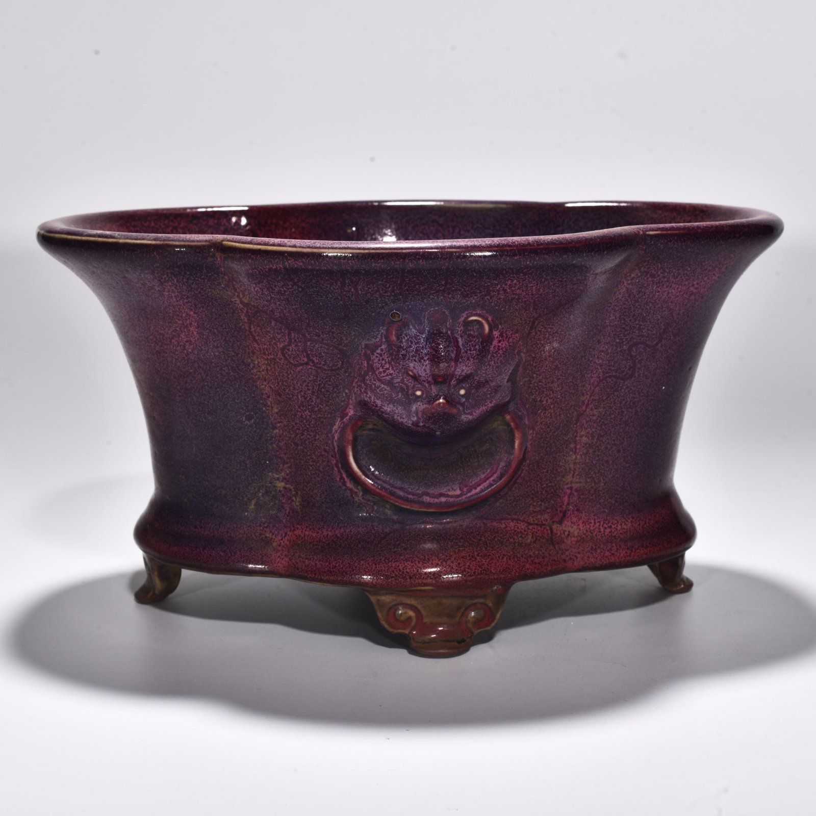 Song Dynasty Jun kiln rose purple glaze Begonia flower pot