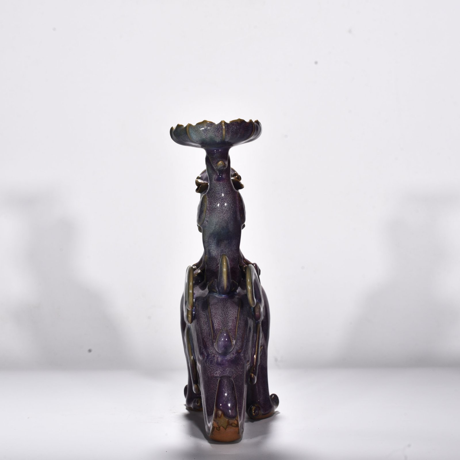 Song Dynasty Jun Kiln rose purple glaze bird and animal candlestick