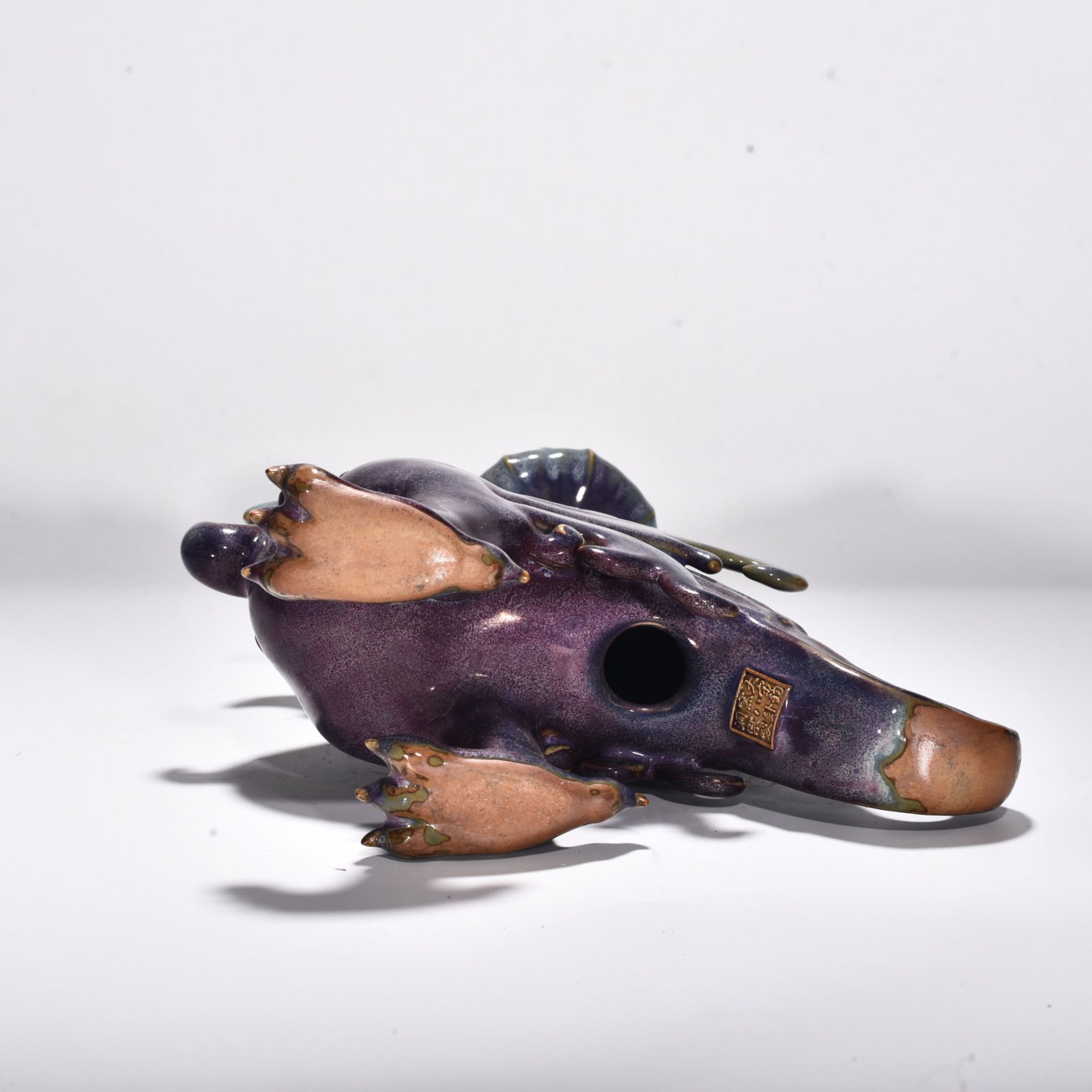Song Dynasty Jun Kiln rose purple glaze bird and animal candlestick
