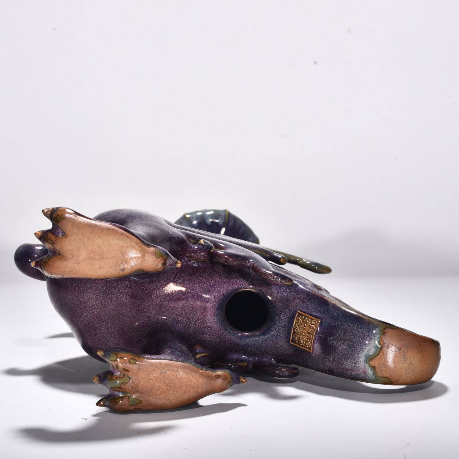 Song Dynasty Jun Kiln rose purple glaze bird and animal candlestick