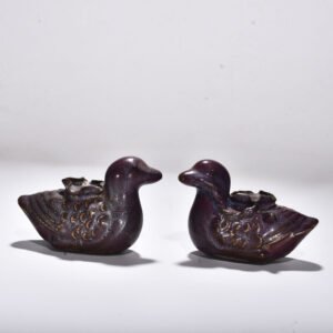 Song Dynasty Jun kiln rose purple glaze mandarin duck inkstone