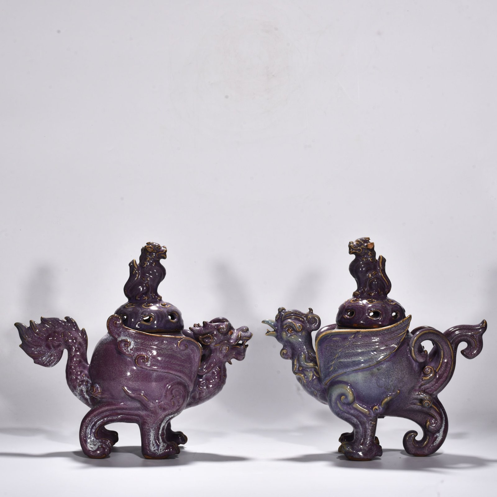 Song Dynasty Jun kiln rose purple glaze smoker