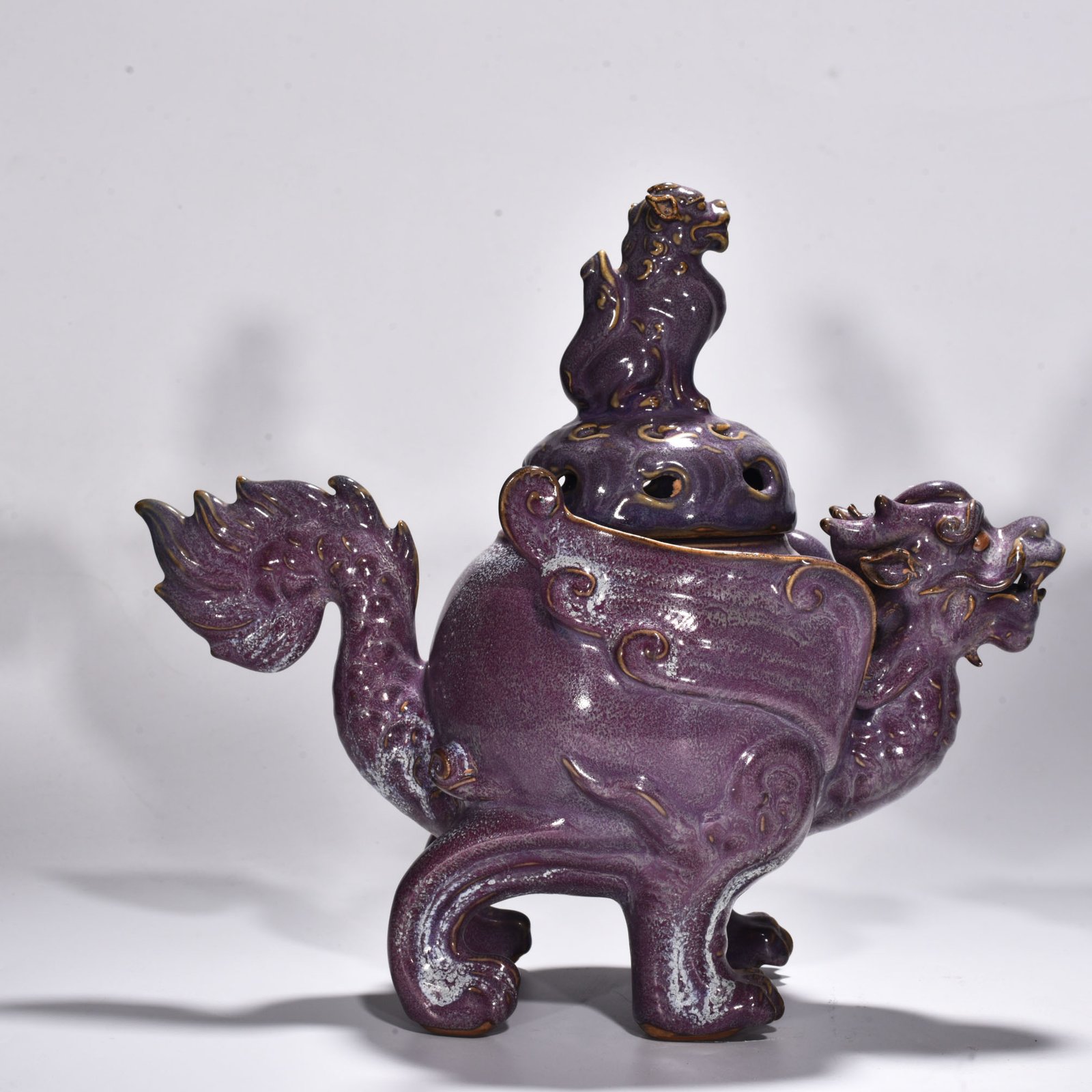 Song Dynasty Jun kiln rose purple glaze smoker