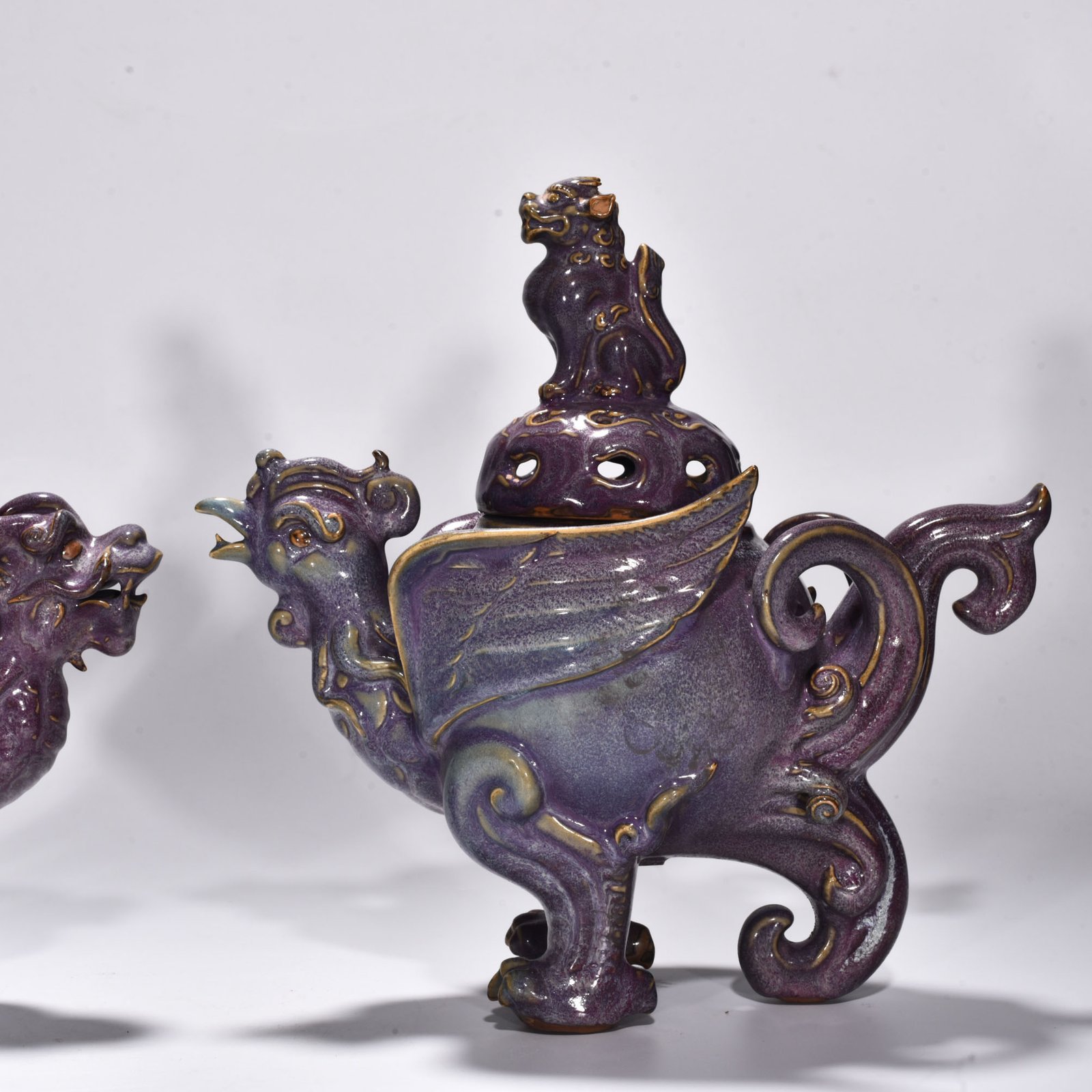Song Dynasty Jun kiln rose purple glaze smoker
