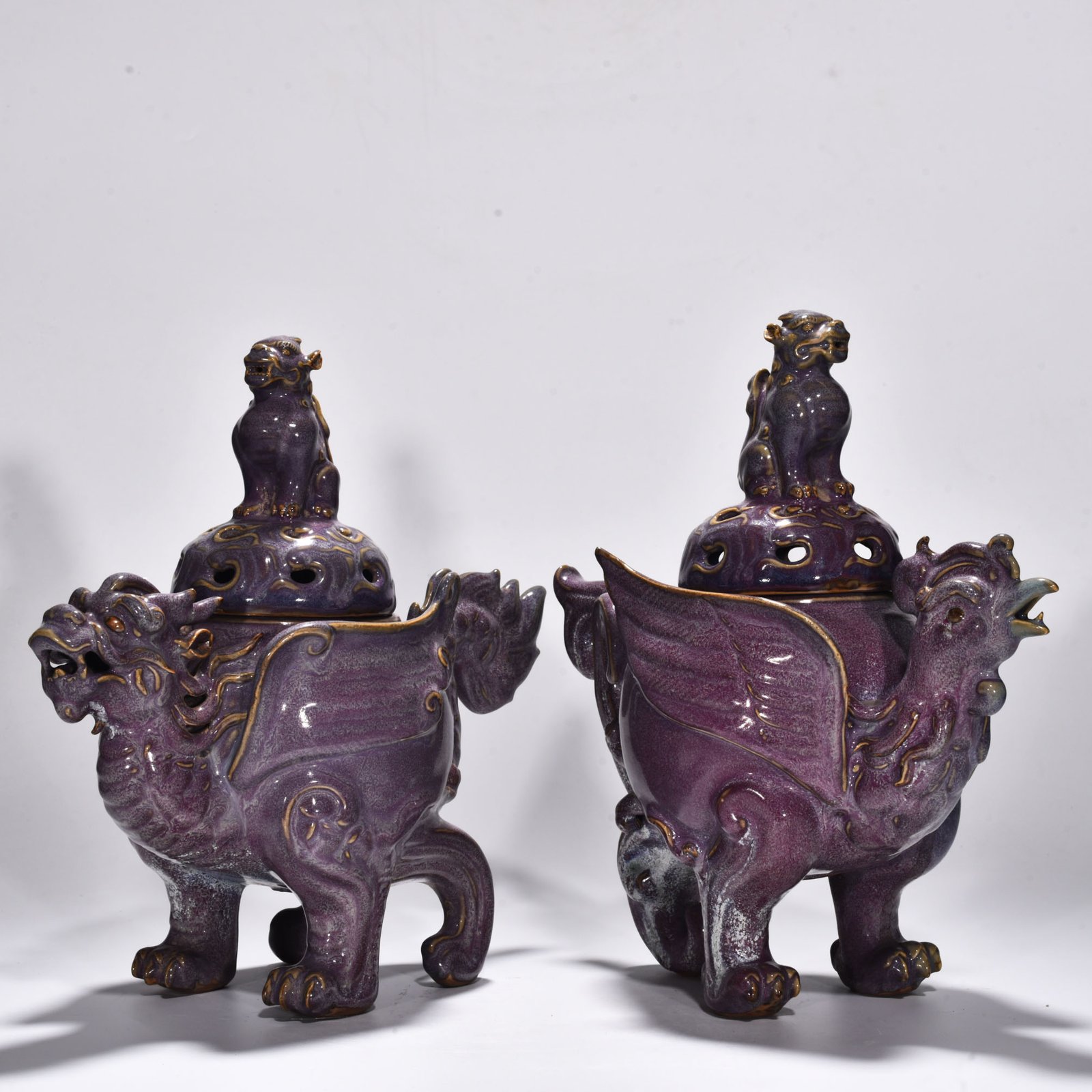 Song Dynasty Jun kiln rose purple glaze smoker