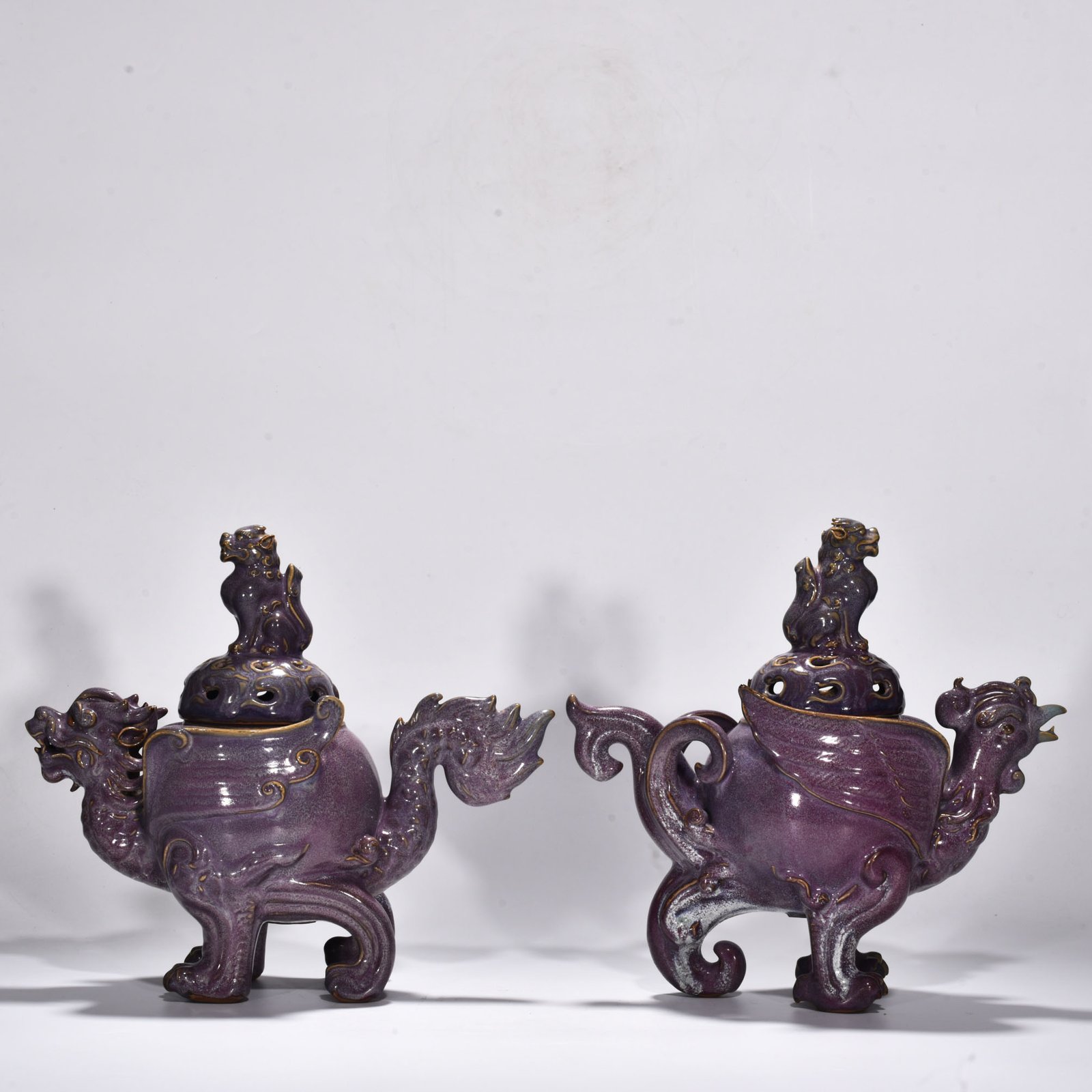 Song Dynasty Jun kiln rose purple glaze smoker