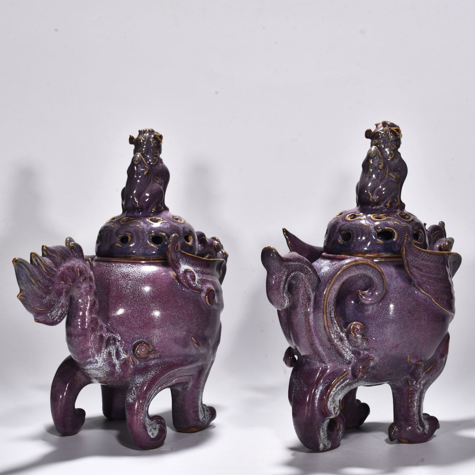 Song Dynasty Jun kiln rose purple glaze smoker