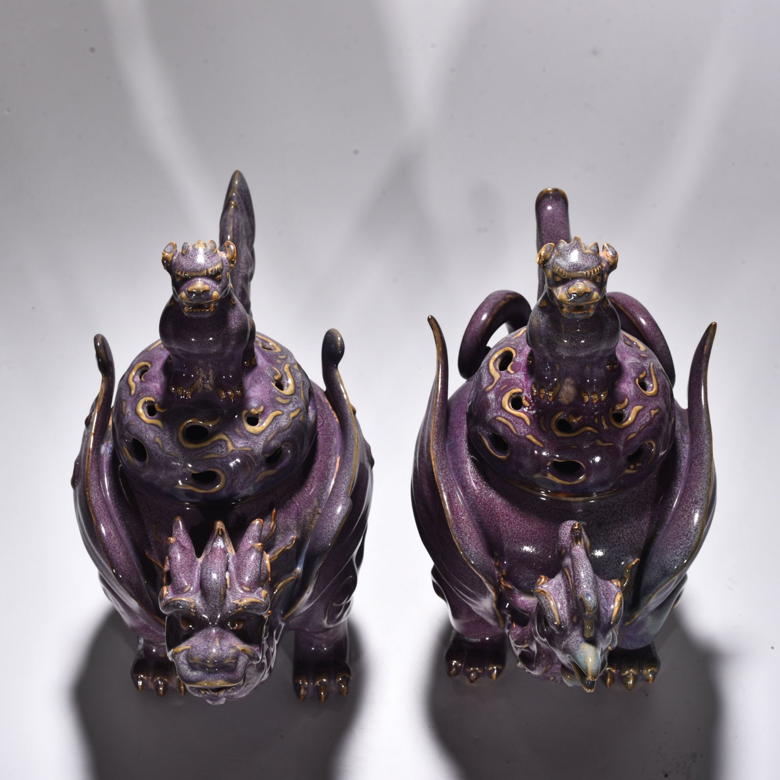 Song Dynasty Jun kiln rose purple glaze smoker